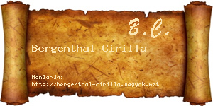 Bergenthal Cirilla névjegykártya